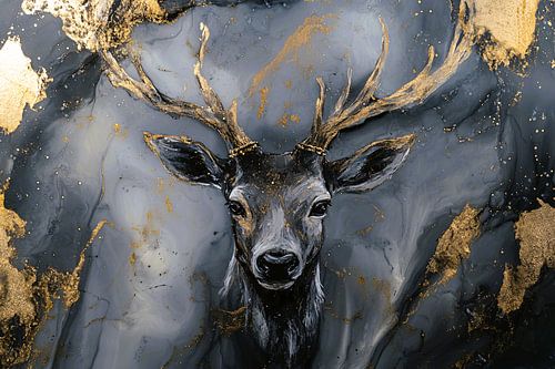 Abstract hert met gouden accenten