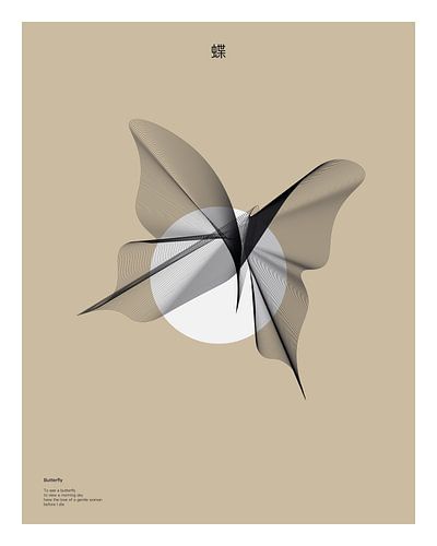 Strichzeichnung eines Schmetterlings