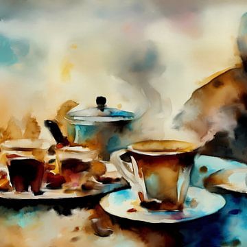 Stilleven met koffie en thee | Een momentje voor jezelf van MadameRuiz