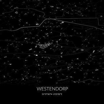 Schwarz-weiße Karte von Westendorp, Gelderland. von Rezona