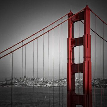 Golden Gate Bridge Uitzicht op de binnenstad van Melanie Viola