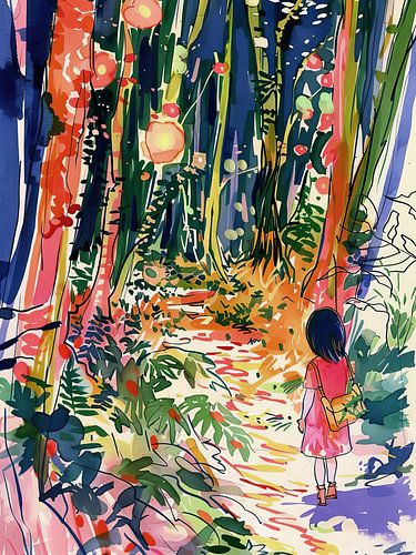 Fille dans la forêt