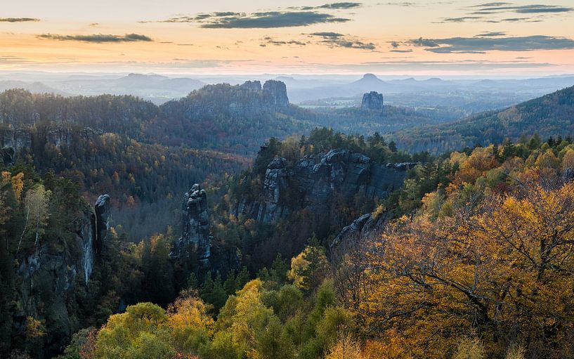 Sonnenuntergang in der Sächsischen Schweiz von Nils Steiner