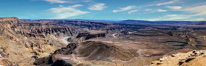 Panorama van de Fish River Canyon, Namibië van Rietje Bulthuis