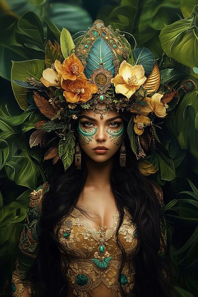 Déesse de la nature avec Maori Tāmoko n°1 par Studio BB