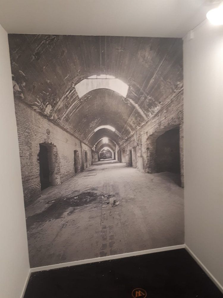 Abandoned sites: Sphinx factory Maastricht vaulted corridor.  by OK-ART 