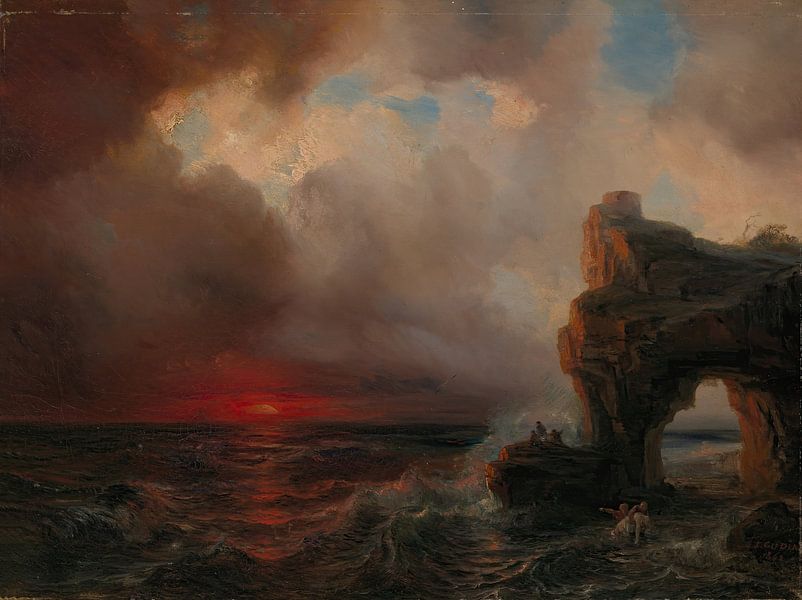 Stormy weather at sunset, Théodore Gudin by Masterful Masters