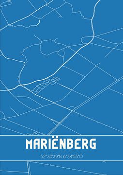 Blauwdruk | Landkaart | Mariënberg (Overijssel) van Rezona