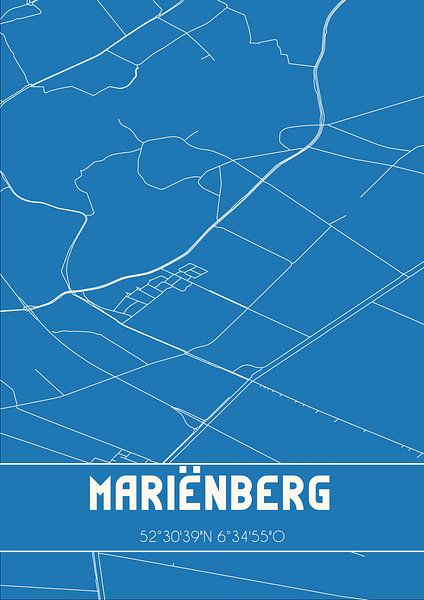 Blauwdruk | Landkaart | Mariënberg (Overijssel) van Stad & Wand