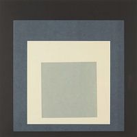josef albers - Hommage an den Squar, schwarz, grau, gold