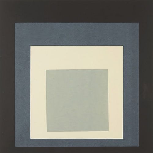 josef albers - Hommage an den Squar, schwarz, grau, gold