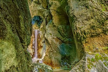 At the Heckenbach waterfall in Bavaria