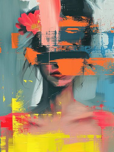 Kleurrijk modern en abstract portret