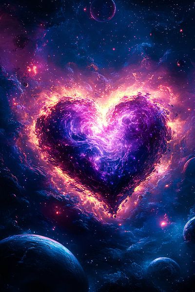 Heart in cosmic space by Art & Soul Creations