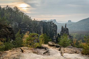 Elbsandsteingebirge im Abendlicht