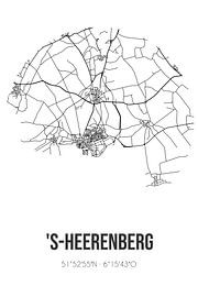 's-Heerenberg (Gelderland) | Karte | Schwarz und Weiß von Ortsdrucke