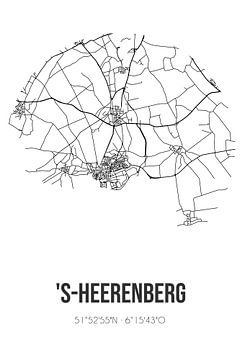 's-Heerenberg (Gelderland) | Karte | Schwarz und Weiß von Rezona