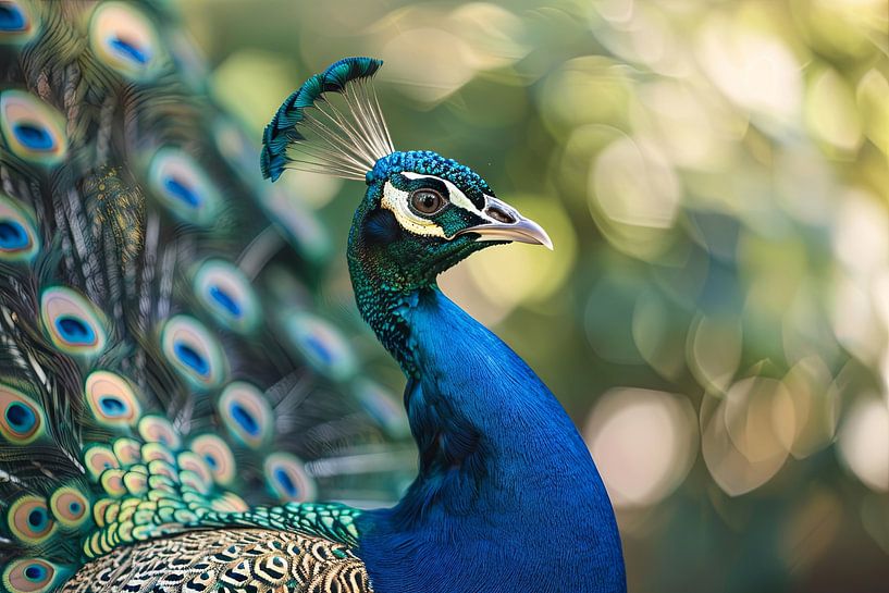 Blauer Pfau von Poster Art Shop