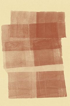 Abstraktes Wabi-Sabi in warmem Braun und Weiß von Abstrakte minimalistische Kunst