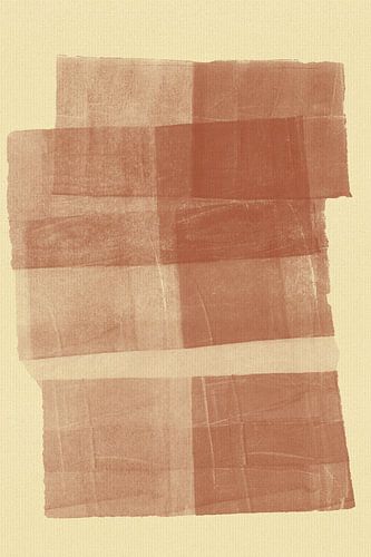 Wabi-sabi abstract in warm bruin en wit