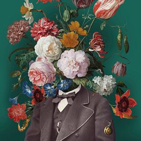 Selbstporträt mit Blumen 3 (rechteckige Version) von toon joosen