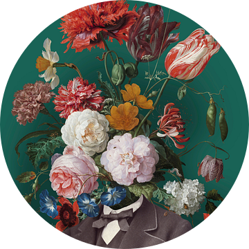 Zelfportret met bloemen 3 (rechthoekige versie) van toon joosen