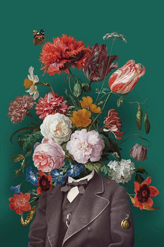 Self-portrait with flowers 3 (rectangular version) by toon joosen