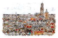 Utereg m'n stadsie (aquarel)