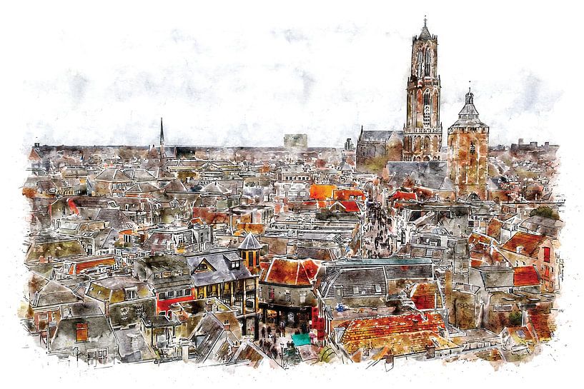 Utereg my stadie (watercolour) by Art by Jeronimo