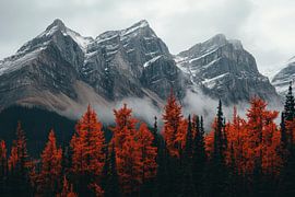 Paysage de montagne avec forêt d'automne sur Poster Art Shop