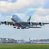 Emirates Airbus A380 passagiersvliegtuig. van Jaap van den Berg