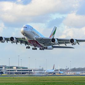 Emirates Airbus A380 Passagierflugzeug. von Jaap van den Berg