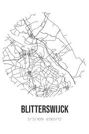 Blitterswijck (Limburg) | Carte | Noir et Blanc sur Affiches de lieux
