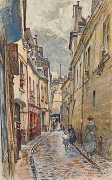 Frederic Houbron - Rue Chanoinesse, en 1905. 4ème arrondissement (1905) von Peter Balan