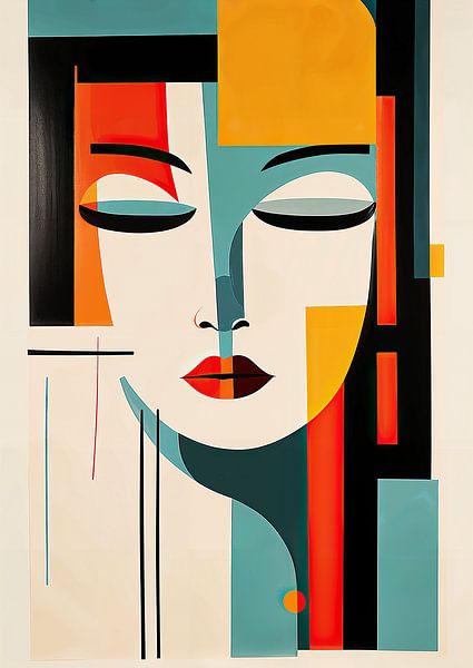 Bauhaus - Art Deco van Niklas Maximilian op canvas, behang en meer