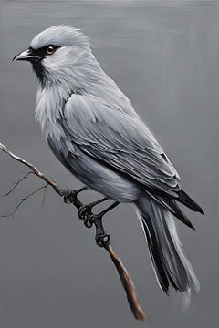 De Oplettende Vogel Schilderij van ComfortQ