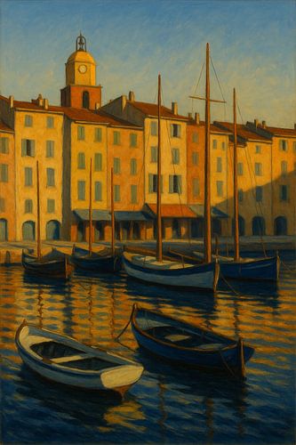 Saint-Tropez Haven Serenity - Kust Frankrijk Muur Art