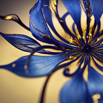 Macro Blauwsterbloem van Chromatic Fusion Studio
