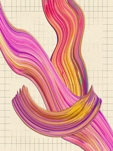 Verfstreken in Felle Kleuren – Kleurrijke Abstracte Kunst in Roze, Paars en Oranje