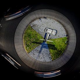 Volkwagen Kever lange belichting Dronefoto in De Bilt van Jan Hermsen