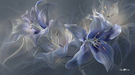 Blume in Blau von Gelissen Artworks