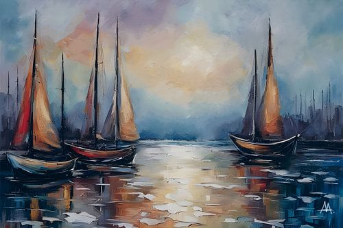 Zwischen Himmel und Wasser: Segelboote im Lichtspiel