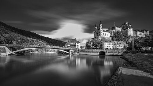 Aarburg Castle in black and white