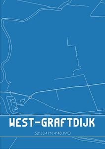 Blauwdruk | Landkaart | West-Graftdijk (Noord-Holland) van Rezona