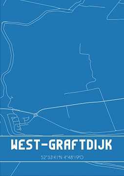 Blauwdruk | Landkaart | West-Graftdijk (Noord-Holland) van Rezona