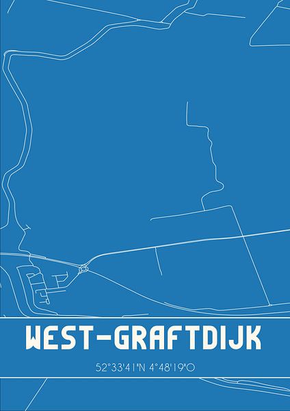 Blueprint | Map | West Graftdijk (North Holland) by Prints of Place