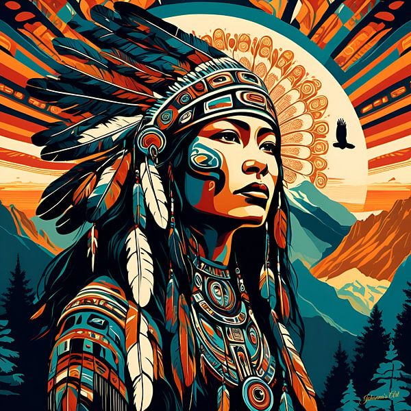 Modern Native American Art 35 by Johannas Art Creations