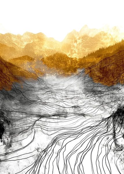 Secret place black lines by JBJart Justyna Jaszke