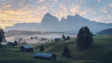 Sonnenaufgang in den Dolomiten von Felix Van Lantschoot