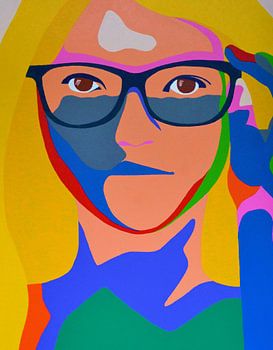 Wir sehen uns später , moderne Frau mit Brille.